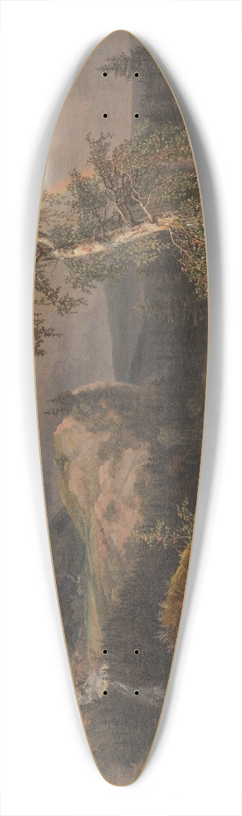 Johan Christian Dahl - Norwegian Landscape with a Rainbow 39.3 inch art pintail longboard deck