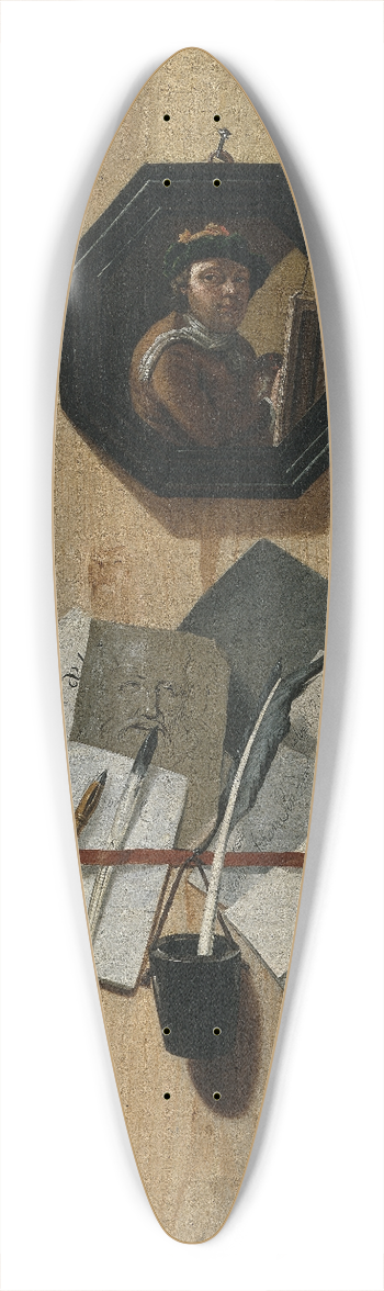 Johan Klopper - Trompe loeil 39.3 inch art pintail longboard deck