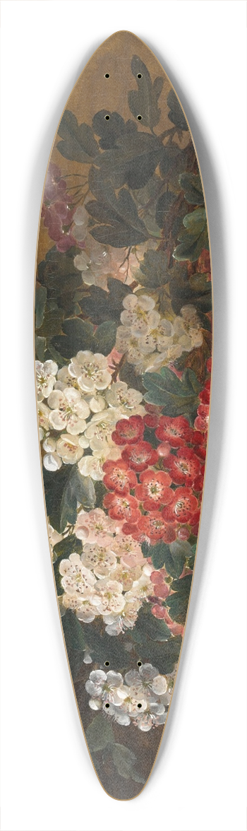 Johan Laurentz Jensen - Still Life with Hawthorn Blossom 39.3 inch art pintail longboard deck