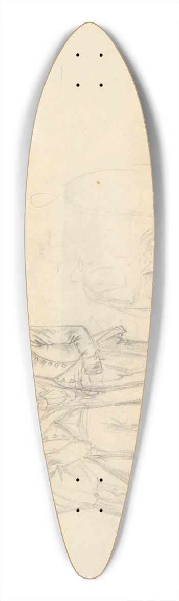 Johann Adam Klein - Study of Three Soldiers and Two More Figures 39.3 inch art pintail longboard deck