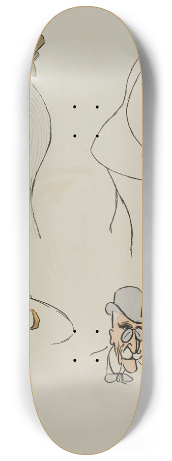 Georges Goursat (Sem) - baron Hubert Lejeune, M de Villeroy, Mme charron, MM Jacques et James Hennessy, inconnu 8.25 inch art skate deck