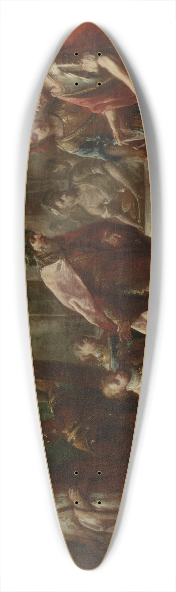 Johann Andreas Herrlein - Aeneas Arriving in Latium 39.3 inch art pintail longboard deck