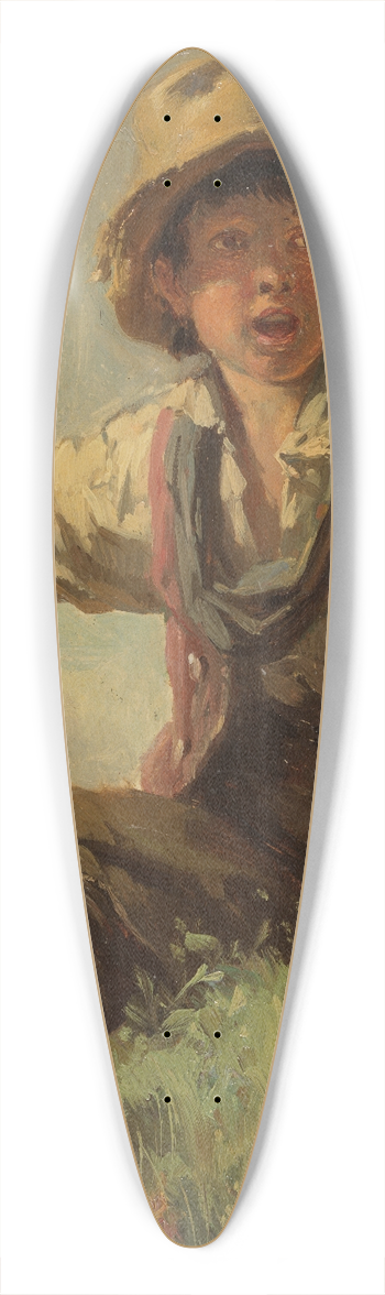 Johann Baptist Kirner - Italienerbub, auf einem Heukarren sitzend 39.3 inch art pintail longboard deck