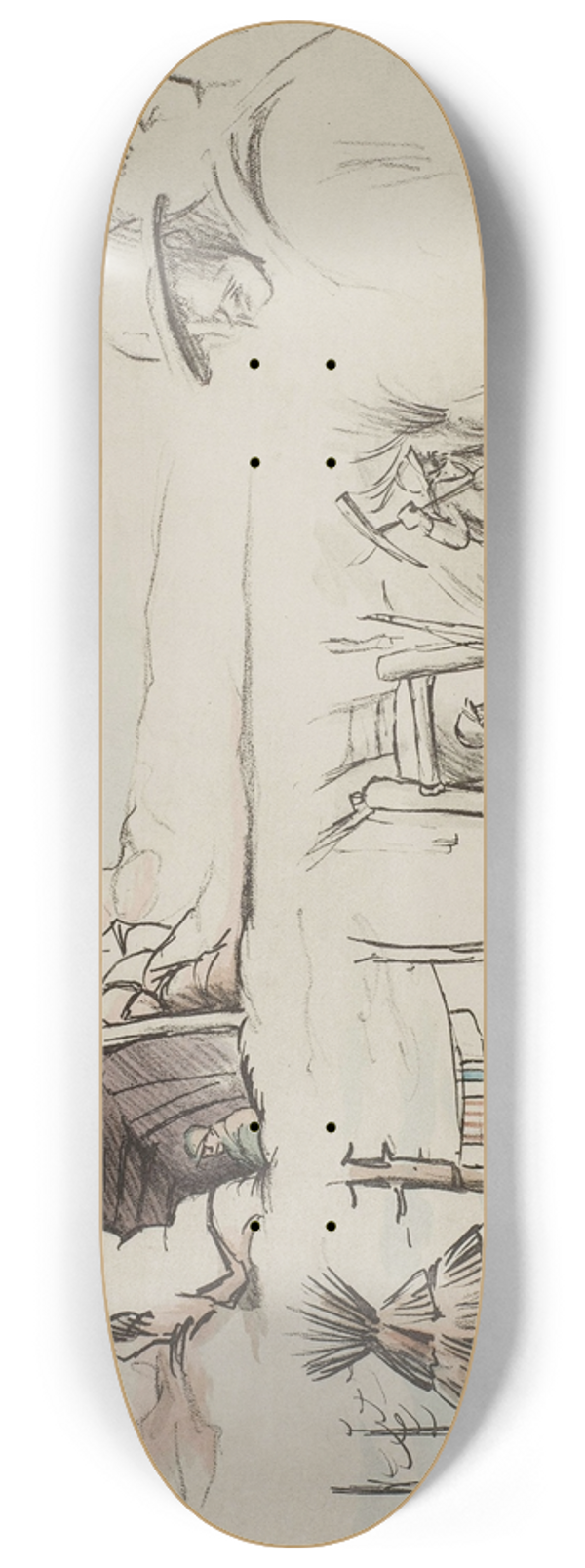 Georges Goursat (Sem) - Campement de spahis 8.25 inch art skate deck