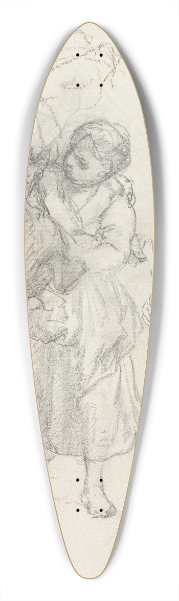 Johann Baptist Kirner - Preparatory study for; Italian children, playing 39.3 inch art pintail longboard deck