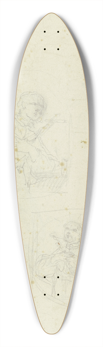 Johann Baptist Zimmermann  - Zwei Halbfiguren von Heiligen mit Kruzifix 39.3 inch art pintail longboard deck