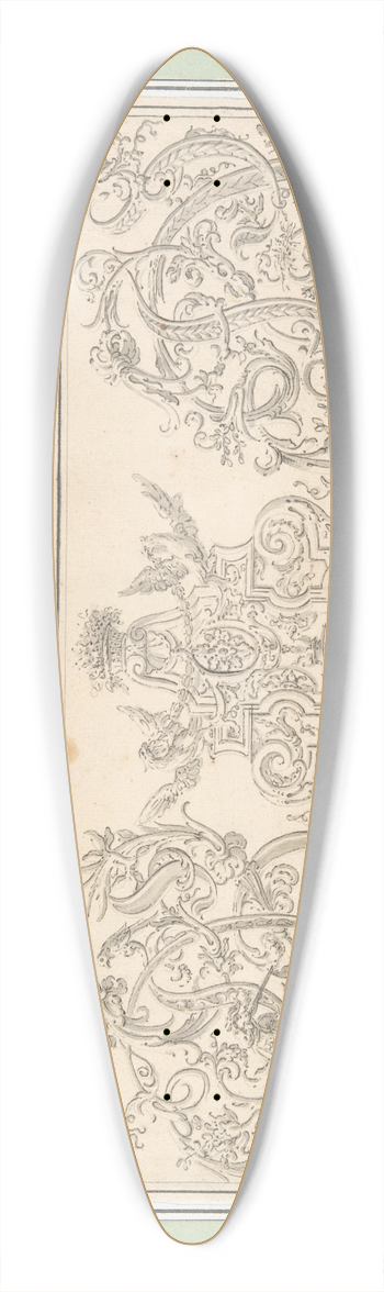 Johann Daniel Preissler - Design for Orthographia pl.5 39.3 inch art pintail longboard deck