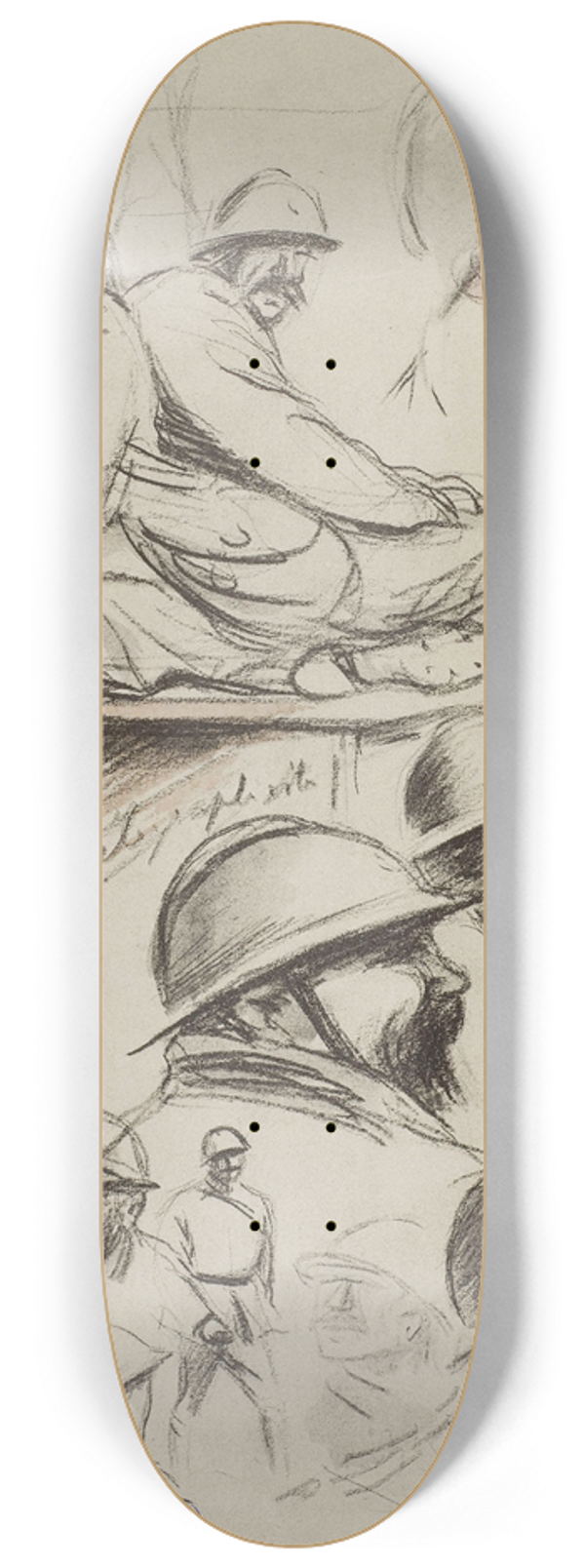 Georges Goursat (Sem) - Croquis de ttes et de deux tlgraphistes 8.25 inch art skate deck