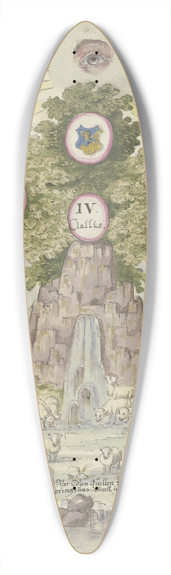 Johann Esaias Nilson - Felsenquelle unter einer Baumgruppe 39.3 inch art pintail longboard deck