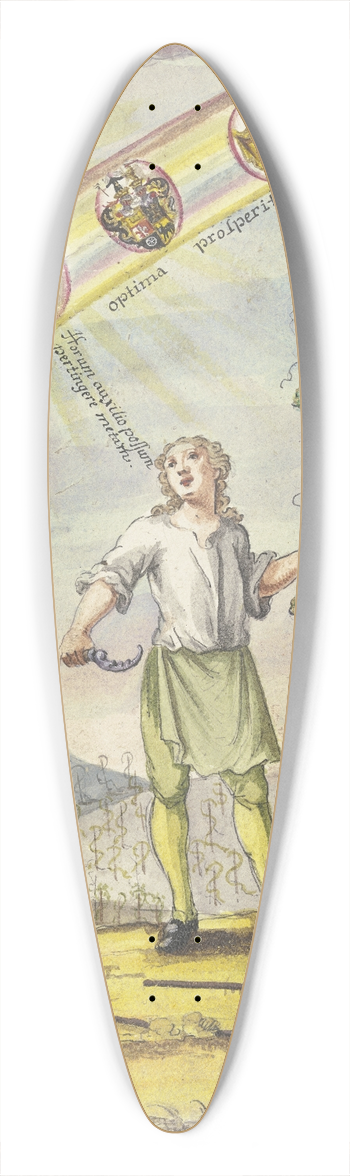 Johann Esaias Nilson - Knabe mit einem Rebmesser vor einem Weinstock 39.3 inch art pintail longboard deck