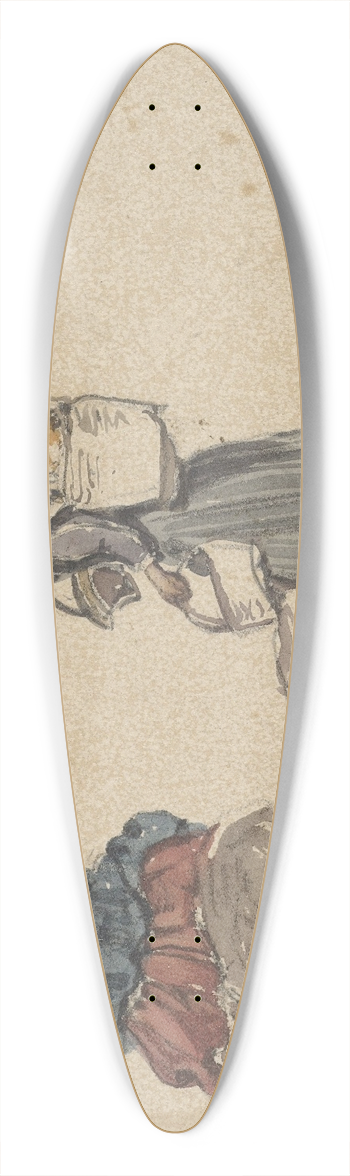 Johannes Bosboom - Twee studies van vissersvrouwen 39.3 inch art pintail longboard deck
