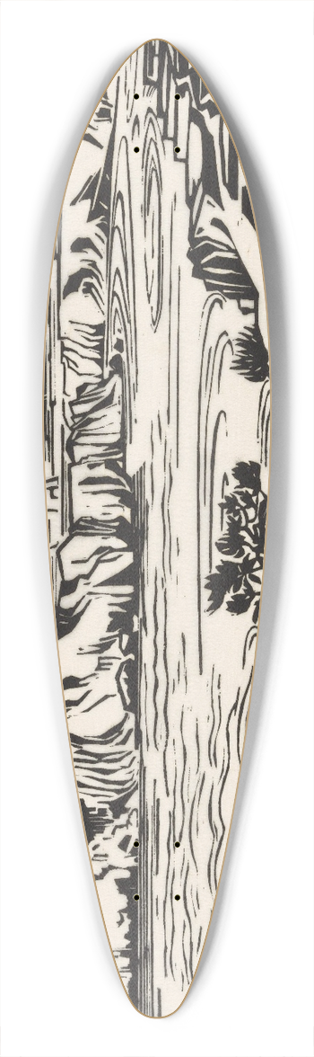 Johannes Frederik Engelbert ten Klooster - Landschap, Midden-Java; Merbaboe, Merapi, Ello rivier 39.3 inch art pintail longboard deck