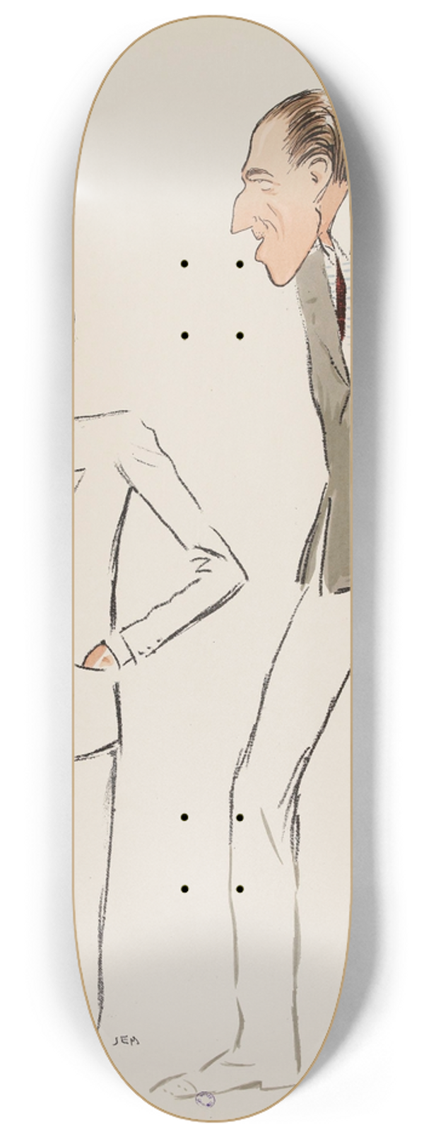 Georges Goursat (Sem) - deux tudes dun personnage masculin 8.25 inch art skate deck