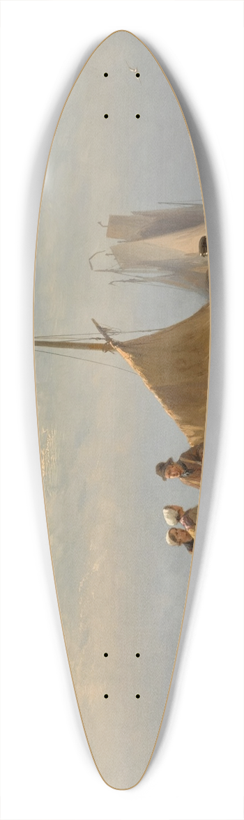 Johannes Hermanus Barend Koekkoek - On the Beach 39.3 inch art pintail longboard deck