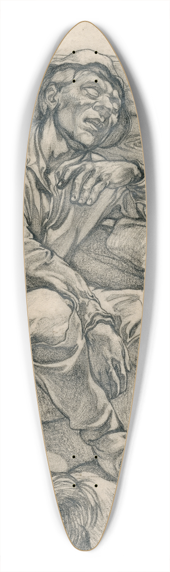 Johannes Josephus Aarts - Resting dike worker 39.3 inch art pintail longboard deck