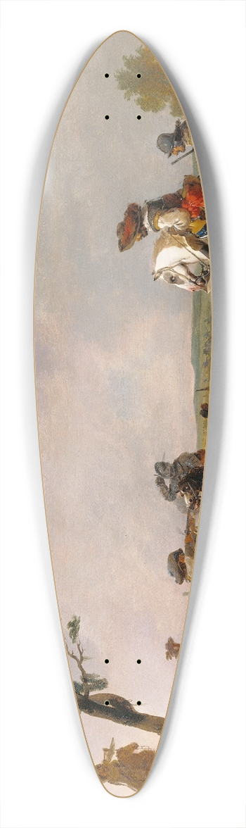 Johannes Lingelbach - Battle Scene 39.3 inch art pintail longboard deck