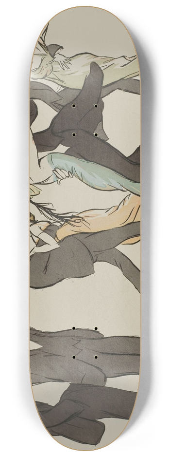 Georges Goursat (Sem) - Jaime bien la dansemais celle-l !; Comte Napolon Gourgaud, J Hennessy, M Ephrussi, Baron E de Rothschild, comte B de Valon 8.25 inch art skate deck