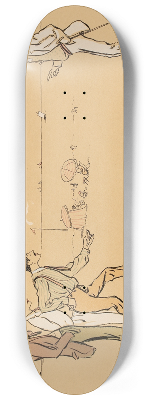 Georges Goursat (Sem) - Jeu sur la plage 8.25 inch art skate deck