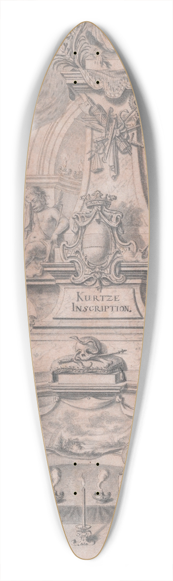 Johann Jakob Schbler - Design for a Funeral Monument (Preparatory Drawing for a Print) 39.3 inch art pintail longboard deck