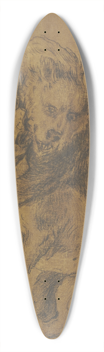 Johann Melchior Roos - A bear strangling a dog 39.3 inch art pintail longboard deck