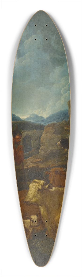 Johann Melchior Roos - Shepherd and Flock in a Rocky Valley 39.3 inch art pintail longboard deck