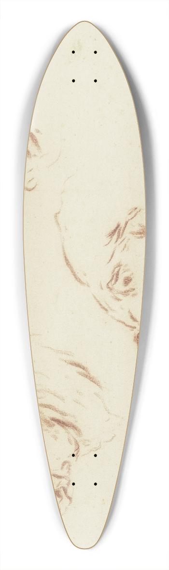 Johann Melchior Roos - Three tiger heads 39.3 inch art pintail longboard deck