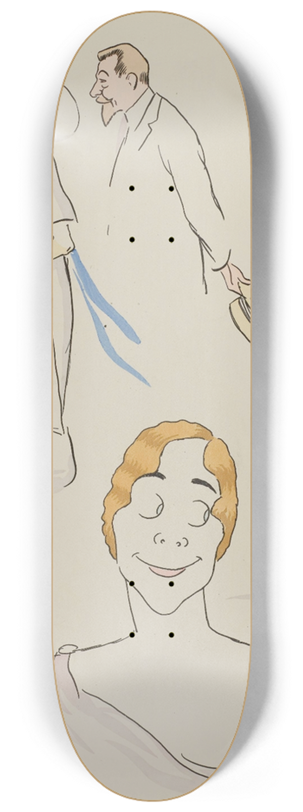 Georges Goursat (Sem) - M et Mme Doyen, Saint-Alay, M et Mme Charron 8.25 inch art skate deck