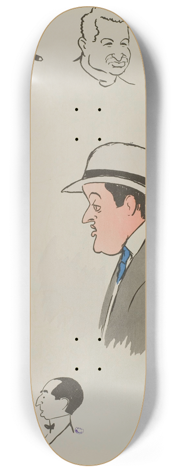 Georges Goursat (Sem) - M Fitzgerald, baron Lionel de Rothschild, Max Decugis, M Primerost, comte de Grandmaison, Mme X, M Mac Kee, M Goldschmidt 8.25 inch art skate deck