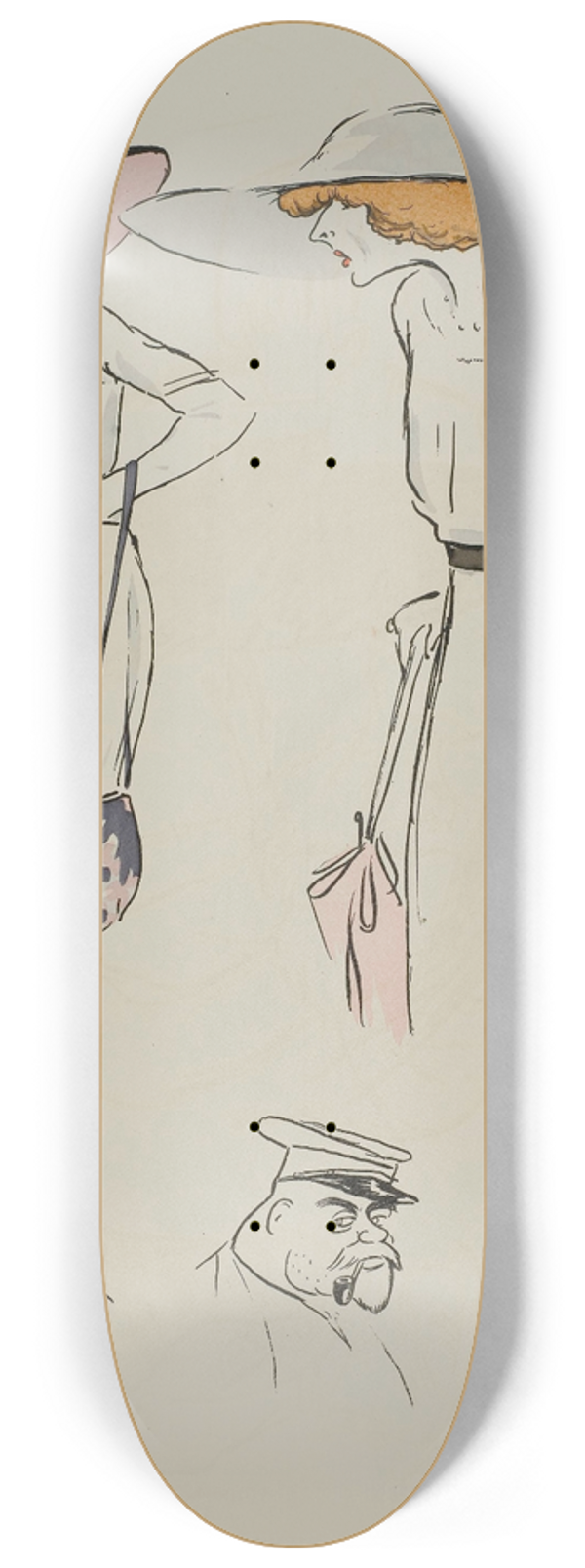 Georges Goursat (Sem) - Mme dArtex, Lise Radoline, M Deschamps 8.25 inch art skate deck