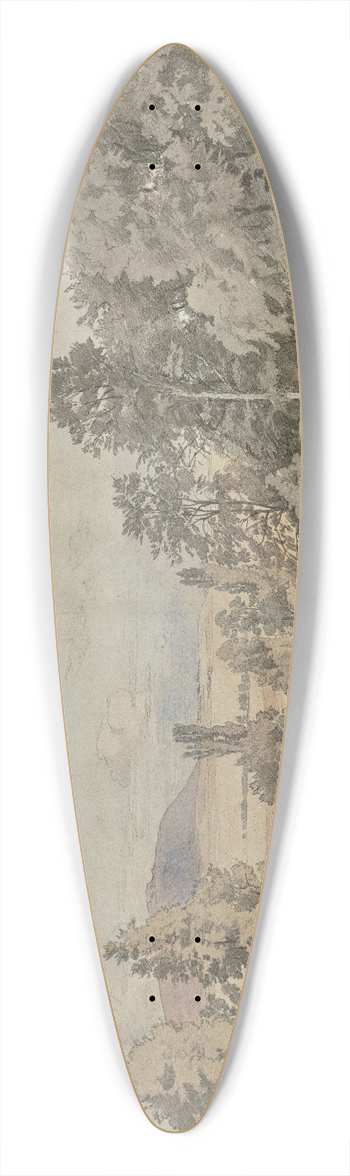 Johann Wilhelm Schirmer - Forest with distant view 39.3 inch art pintail longboard deck