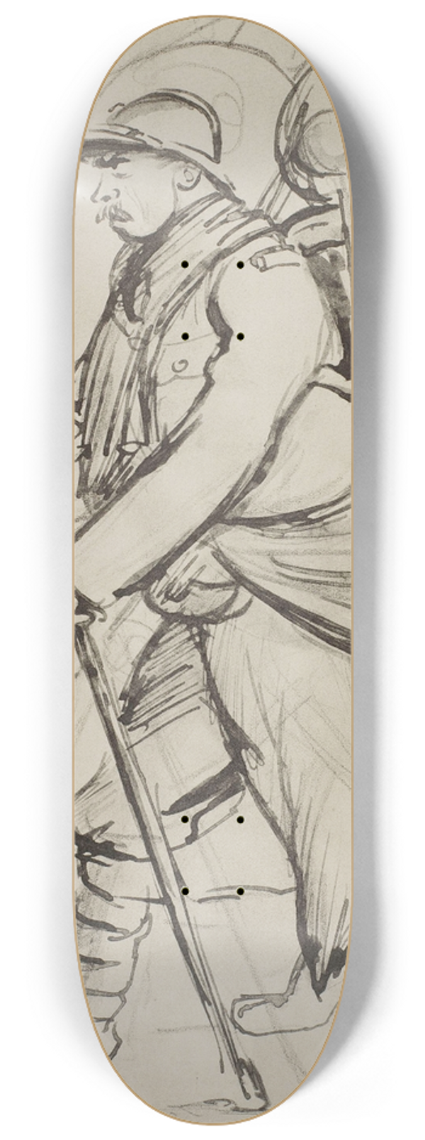 Georges Goursat (Sem) - Poilu de profil 8.25 inch art skate deck