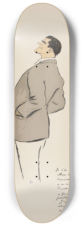 Georges Goursat (Sem) - quatre tudes dun personnage masculin anglais 8.25 inch art skate deck