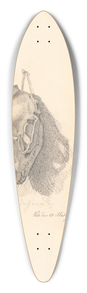 Johan Thomas Lundbye - Hundekranium 39.3 inch art pintail longboard deck