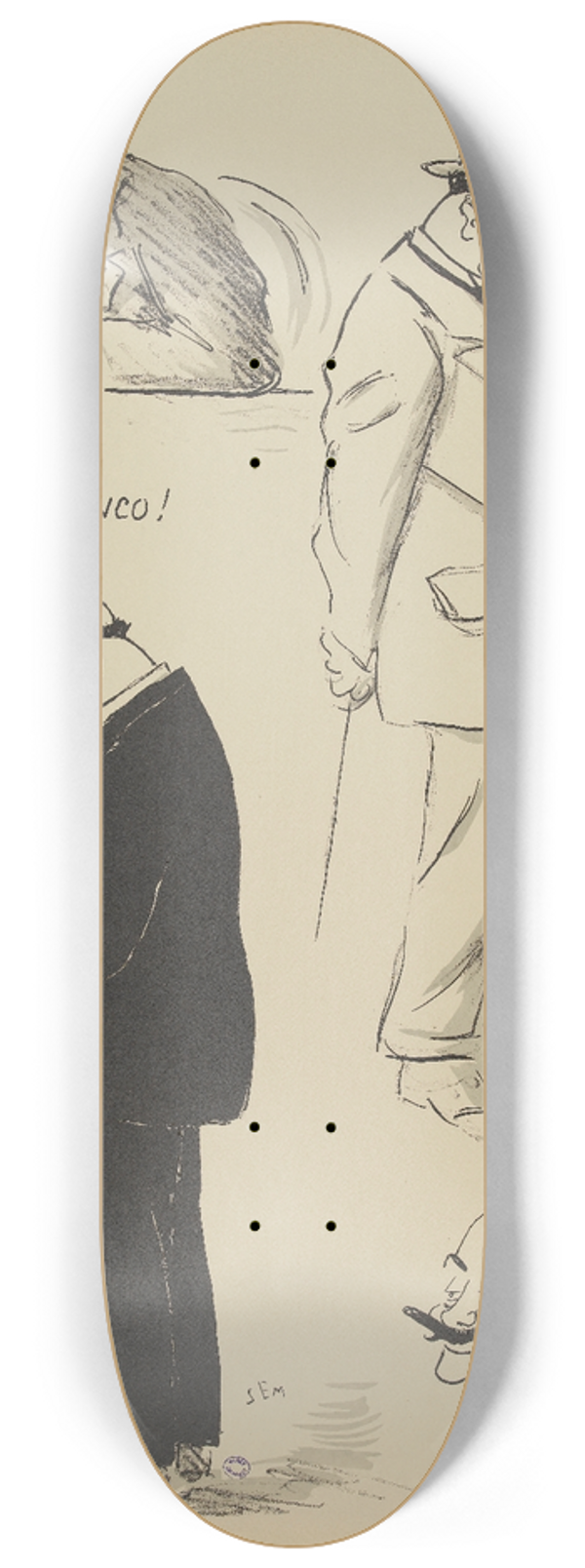 Georges Goursat (Sem) - Remember 8.25 inch art skate deck
