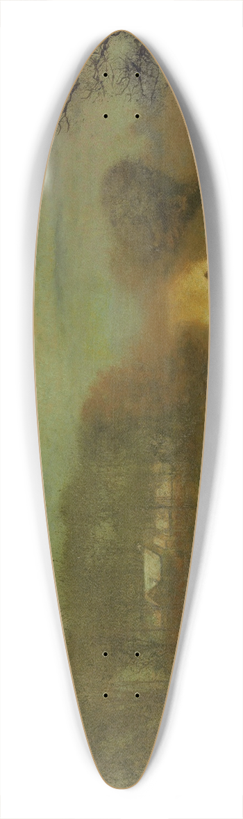 John Atkinson Grimshaw - A moonlit landscape 39.3 inch art pintail longboard deck