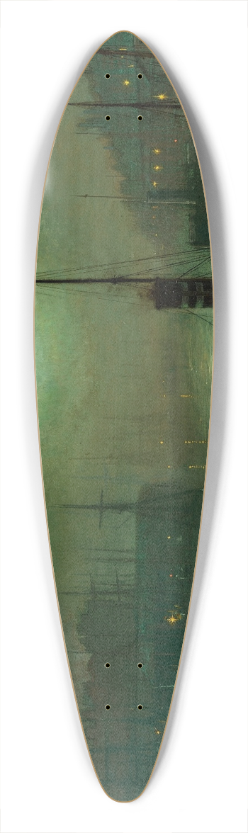 John Atkinson Grimshaw - On the Clyde, Glasgow 39.3 inch art pintail longboard deck