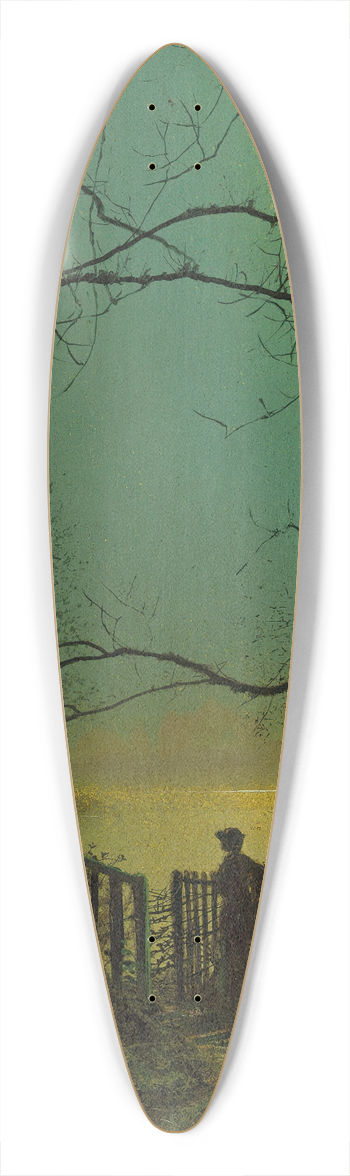 John Atkinson Grimshaw - Roundhay Park Lake 39.3 inch art pintail longboard deck