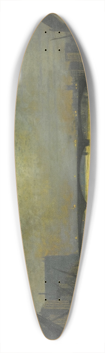 John Atkinson Grimshaw - Southwark Bridge from Blackfriars by Moonlight 39.3 inch art pintail longboard deck
