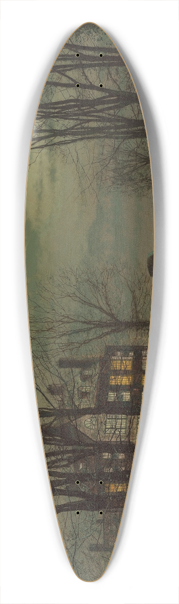 John Atkinson Grimshaw - The Turn of the Road 39.3 inch art pintail longboard deck