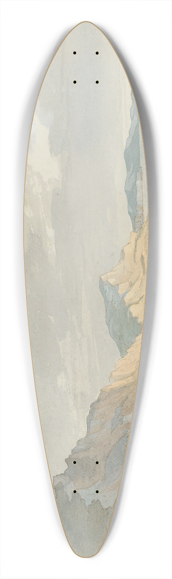 John Baverstock Knight - The Beach at Charmouth 39.3 inch art pintail longboard deck