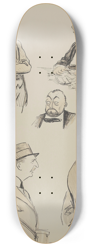 Georges Goursat (Sem) - ttes ou bustes de cinq messieurs 8.25 inch art skate deck