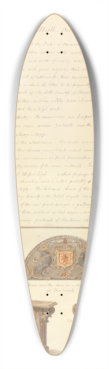 John Buckler - Hardwick Hall, Derbyshire 39.3 inch art pintail longboard deck