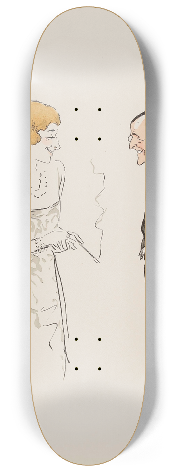 Georges Goursat (Sem) - un personnage masculin et un personnage fminin 8.25 inch art skate deck