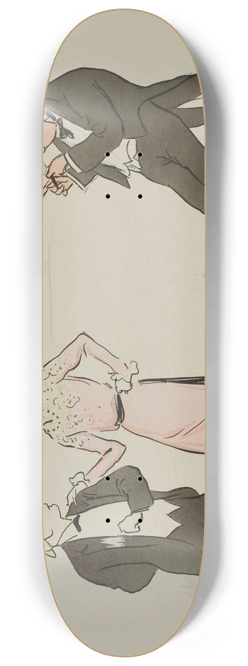 Georges Goursat (Sem) - Un petit Tango ! Louise Balty, Fordyce, Maurice Bertrand 8.25 inch art skate deck