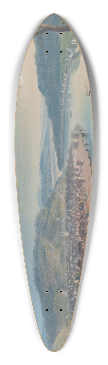 John Caspar Wild - View of Cincinnati From Covington 39.3 inch art pintail longboard deck