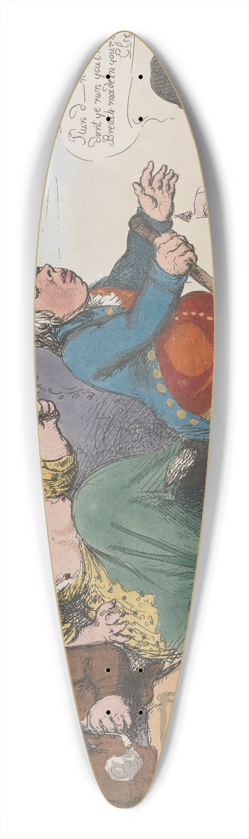 John Cawse - The Frogs Rejecting their King 39.3 inch art pintail longboard deck