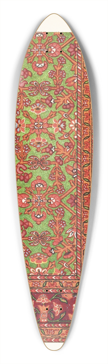 John Charles Robinson - Silk Carpet. Modern Indian 39.3 inch art pintail longboard deck