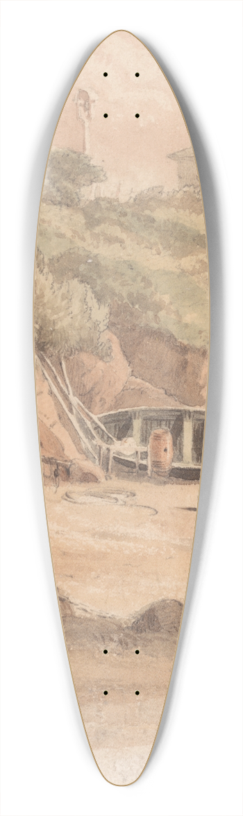 John Christian Schetky - Under the Hill at Milford 39.3 inch art pintail longboard deck