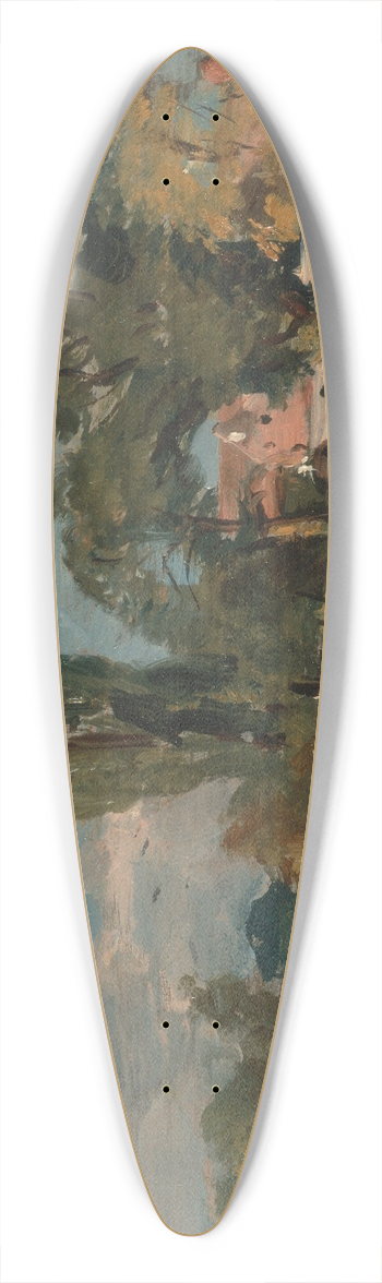 John Constable - Flatford Mill 39.3 inch art pintail longboard deck