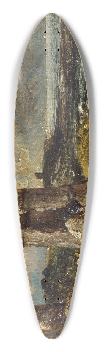 John Constable - Hadleigh Castle 39.3 inch art pintail longboard deck
